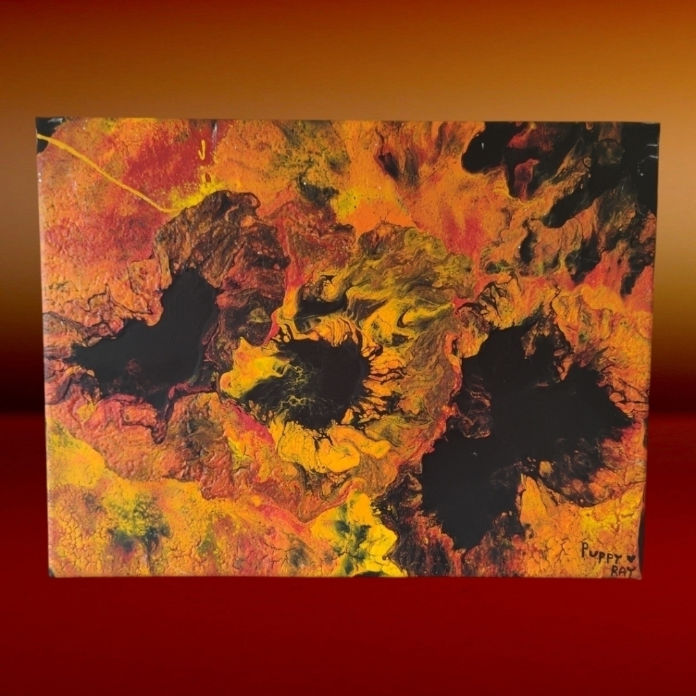 Fluid Acrylic Pour Painting, Art, Wall Hanging, Abstract Art,  12"x 16"​…​​